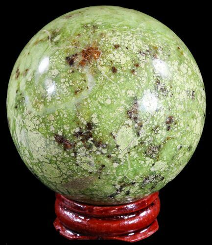 Polished Green Opal Sphere - Madagascar #55077